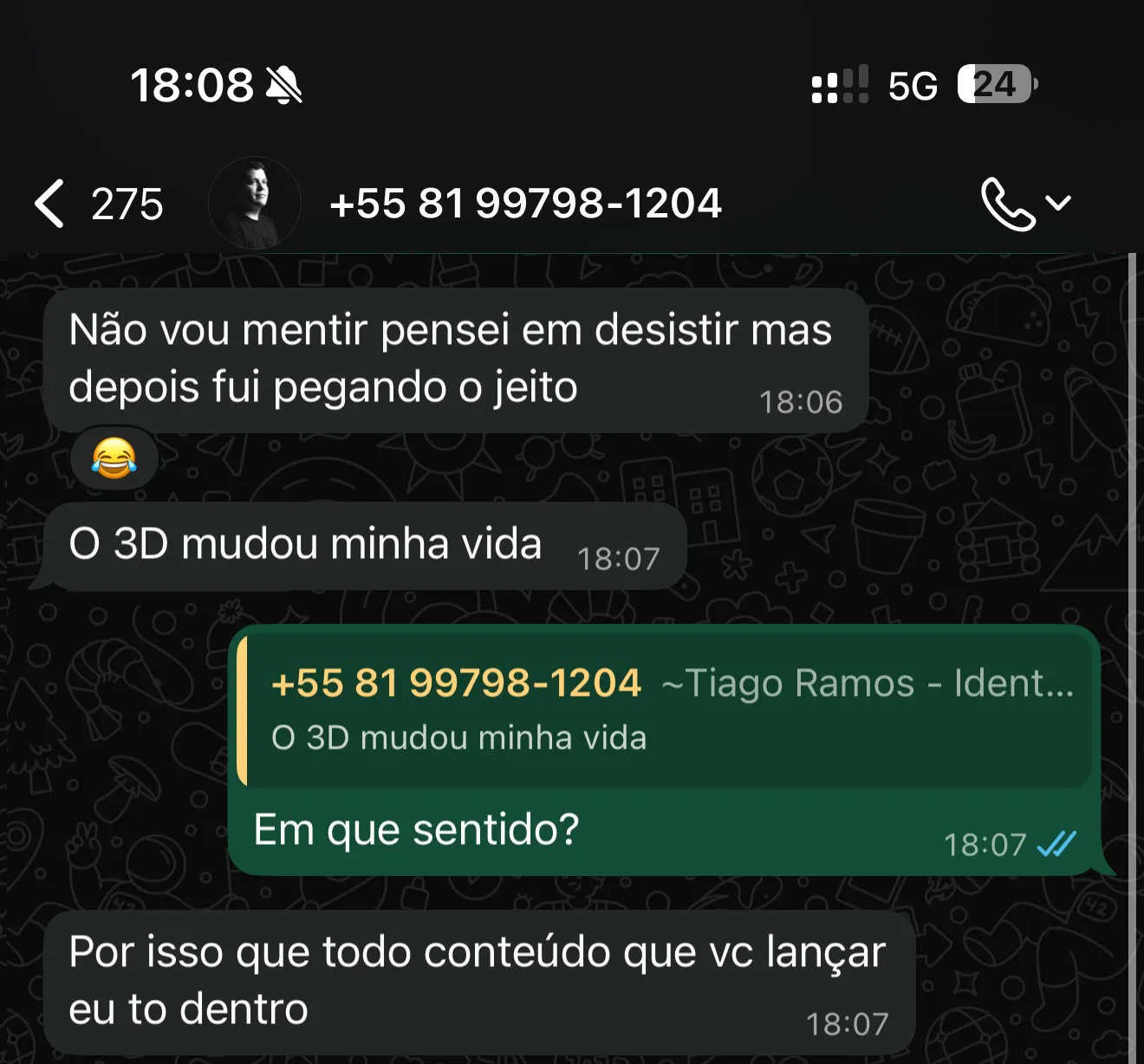 Print WhatsApp Tiago Ramos